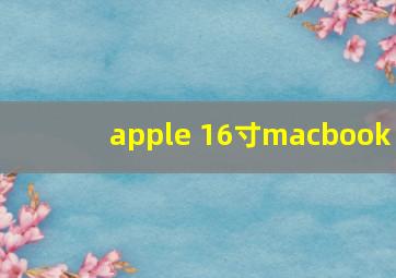 apple 16寸macbook